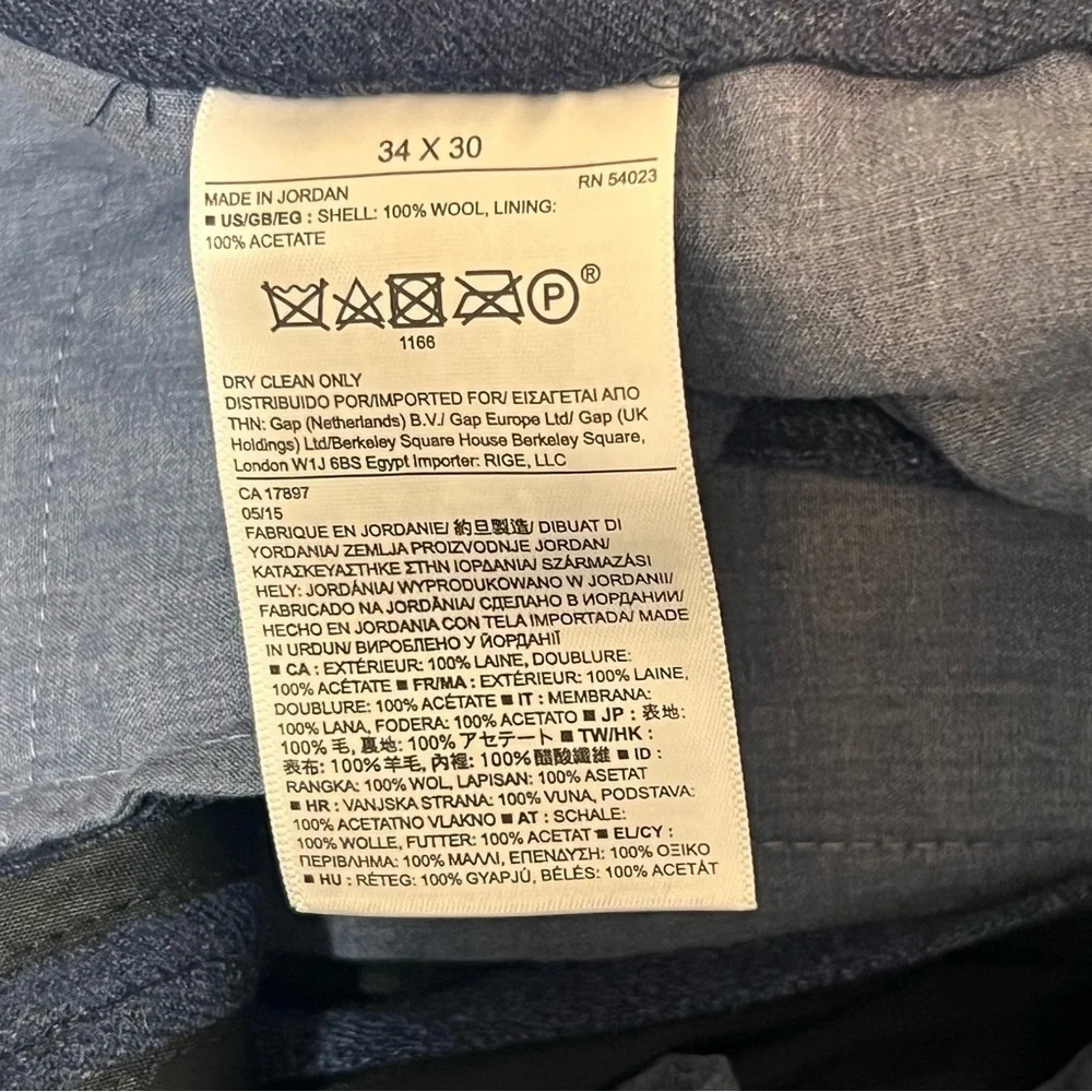 Banana Republic Pants Mens Size 34x30 Heritage Collection Wool Heathered Blue